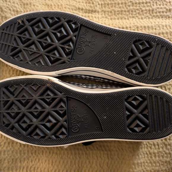 Navy and White Gingham Platform Sneakers - Picture 6 of 6